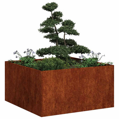 vidaXL Planter Rusty 80x80x40 cm Weathering Steel - Brown