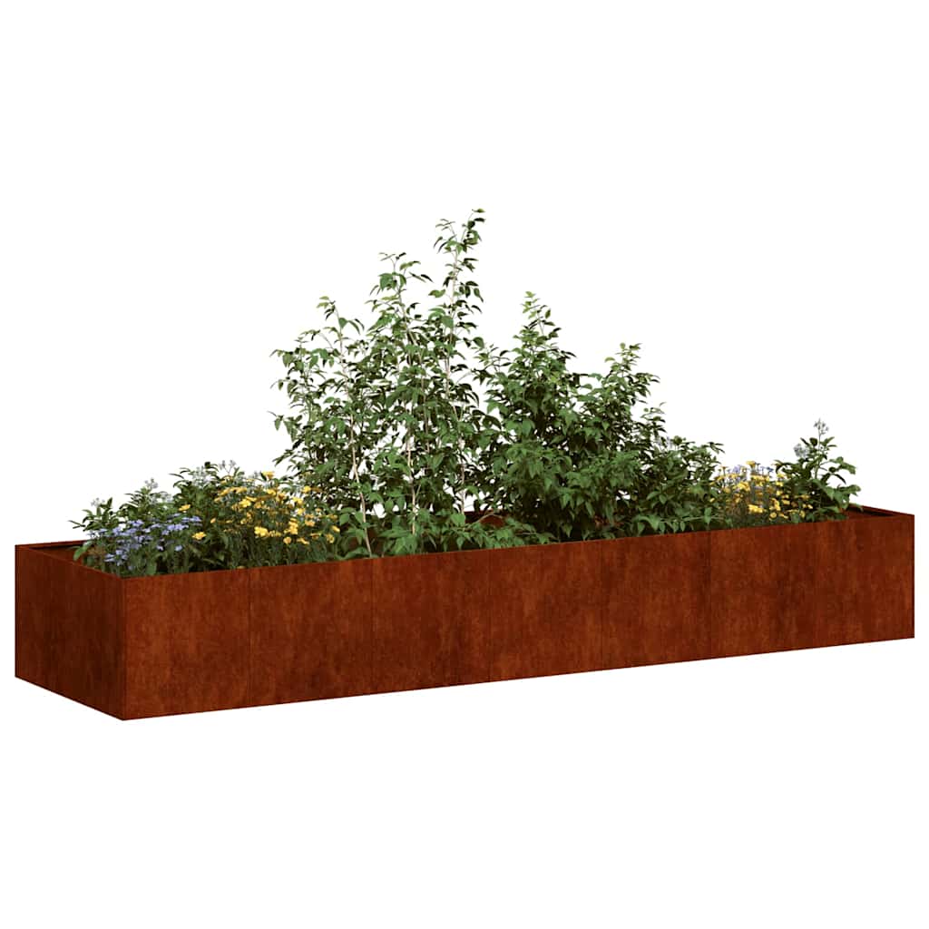 vidaXL Planter Rusty 280x80x40 cm Weathering Steel - Brown