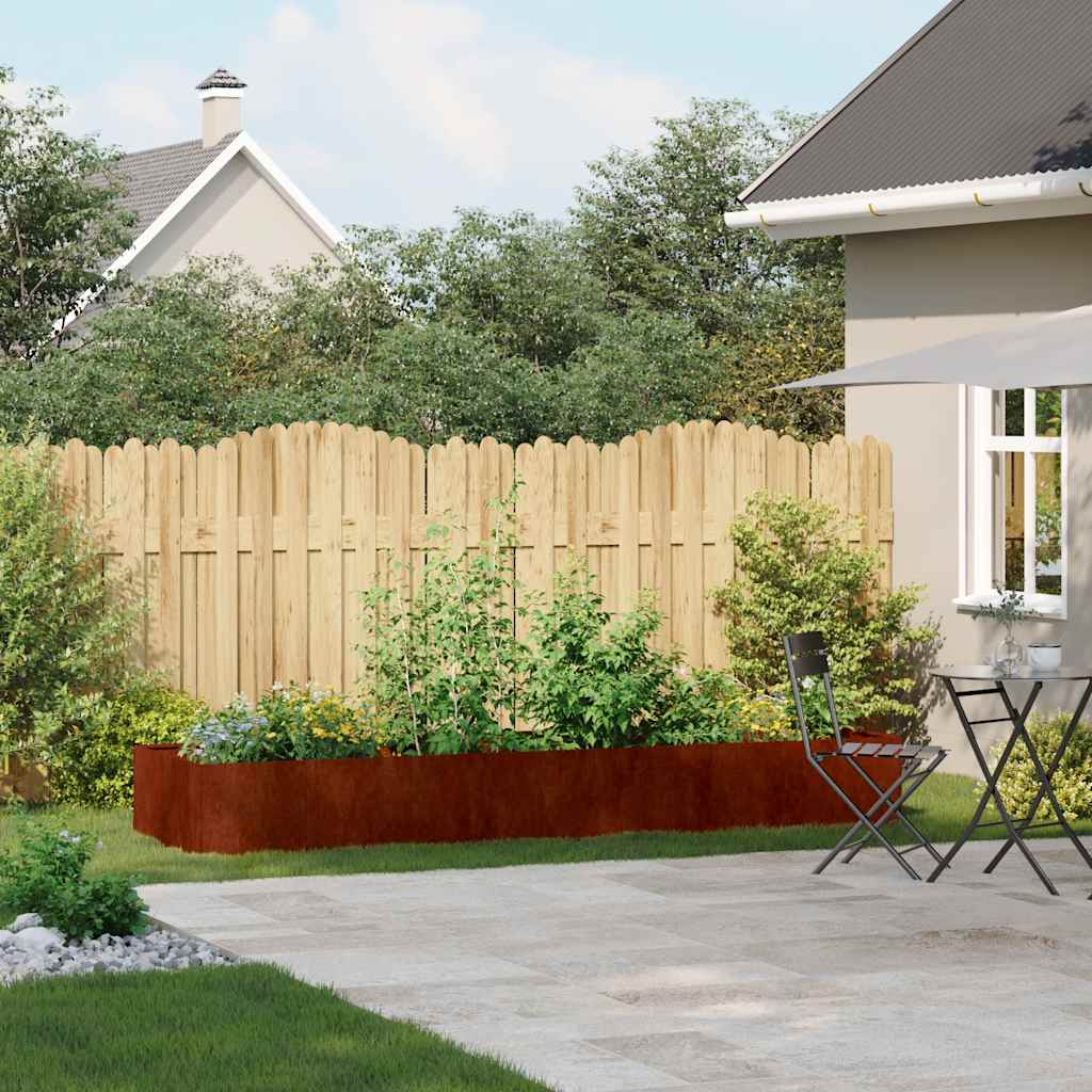 vidaXL Planter Rusty 280x80x40 cm Weathering Steel - Brown