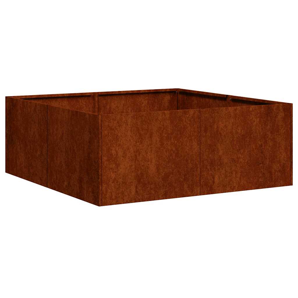 vidaXL Planter Rusty 80x80x30 cm Weathering Steel - Brown