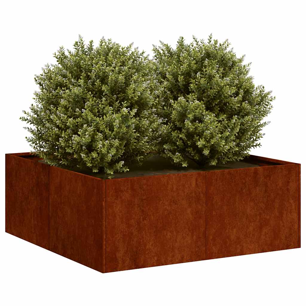 vidaXL Planter Rusty 80x80x30 cm Weathering Steel - Brown