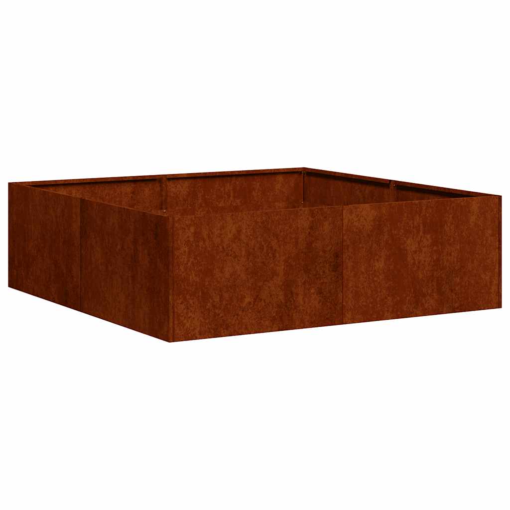 vidaXL Planter Rusty 100x100x30 cm Weathering Steel - Brown