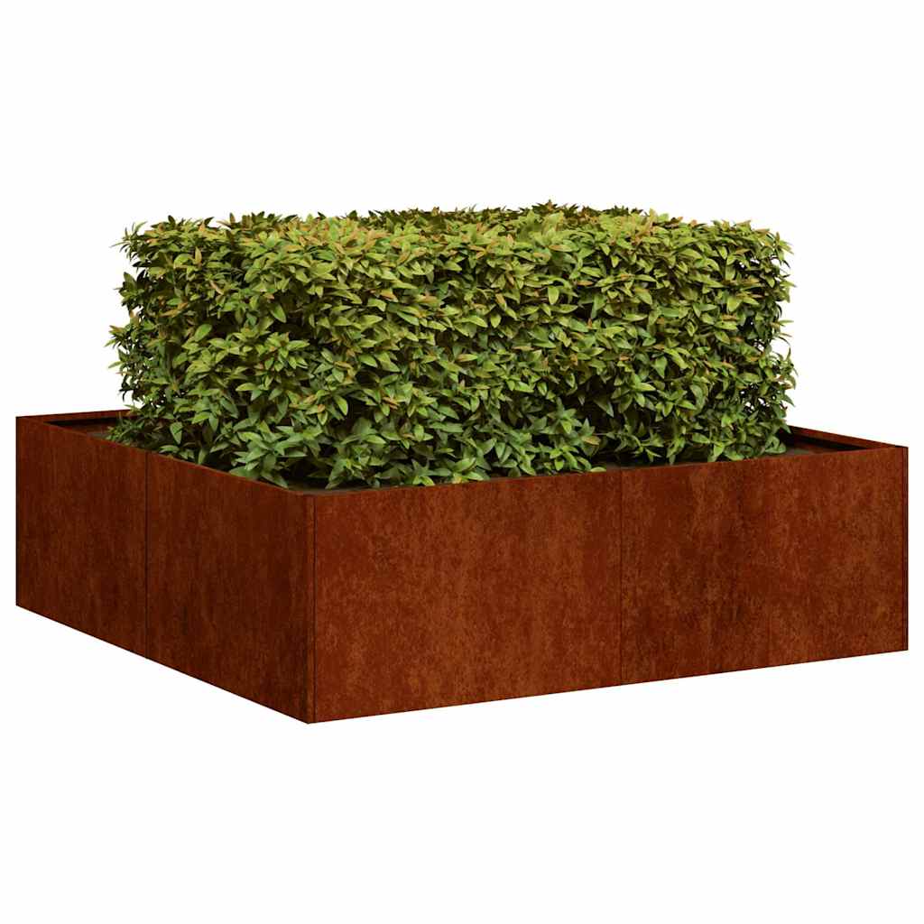 vidaXL Planter Rusty 100x100x30 cm Weathering Steel - Brown