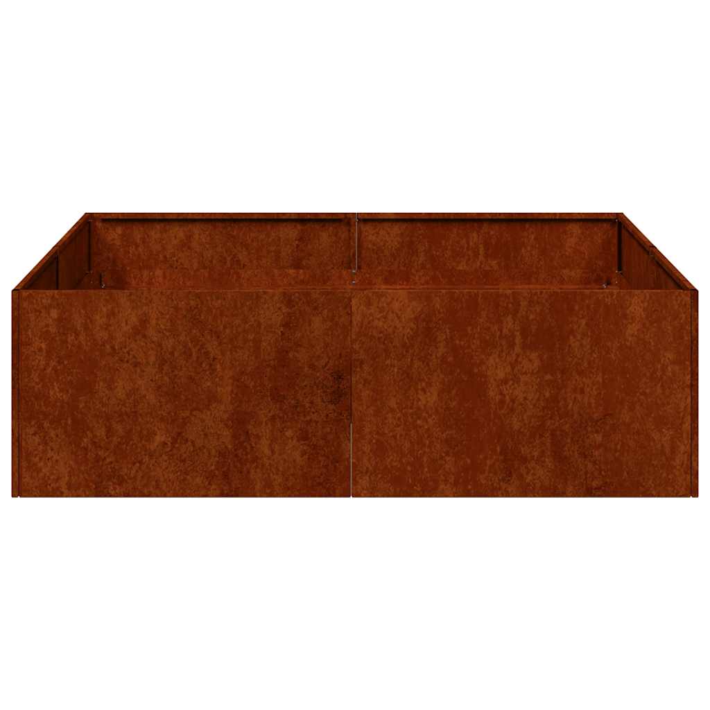 vidaXL Planter Rusty 100x100x30 cm Weathering Steel - Brown