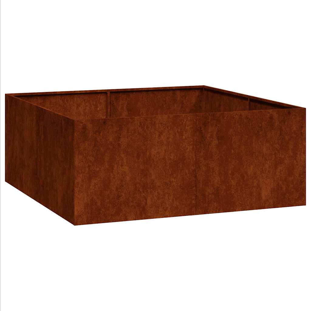 vidaXL Planter Rusty 100x100x40 cm Weathering Steel - Brown