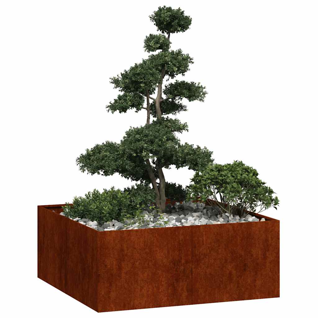 vidaXL Planter Rusty 100x100x40 cm Weathering Steel - Brown