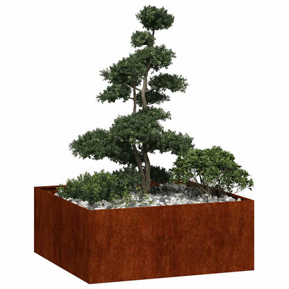 vidaXL Planter Rusty 100x100x40 cm Weathering Steel - Brown