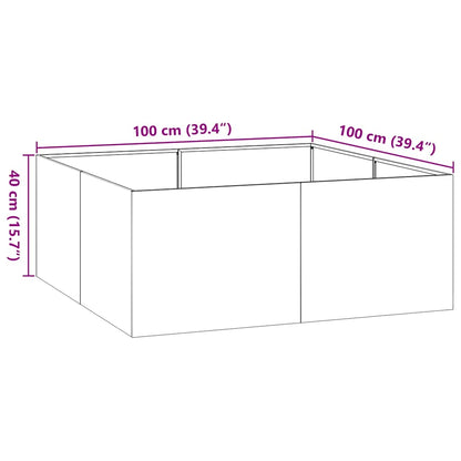 vidaXL Planter Rusty 100x100x40 cm Weathering Steel - Brown