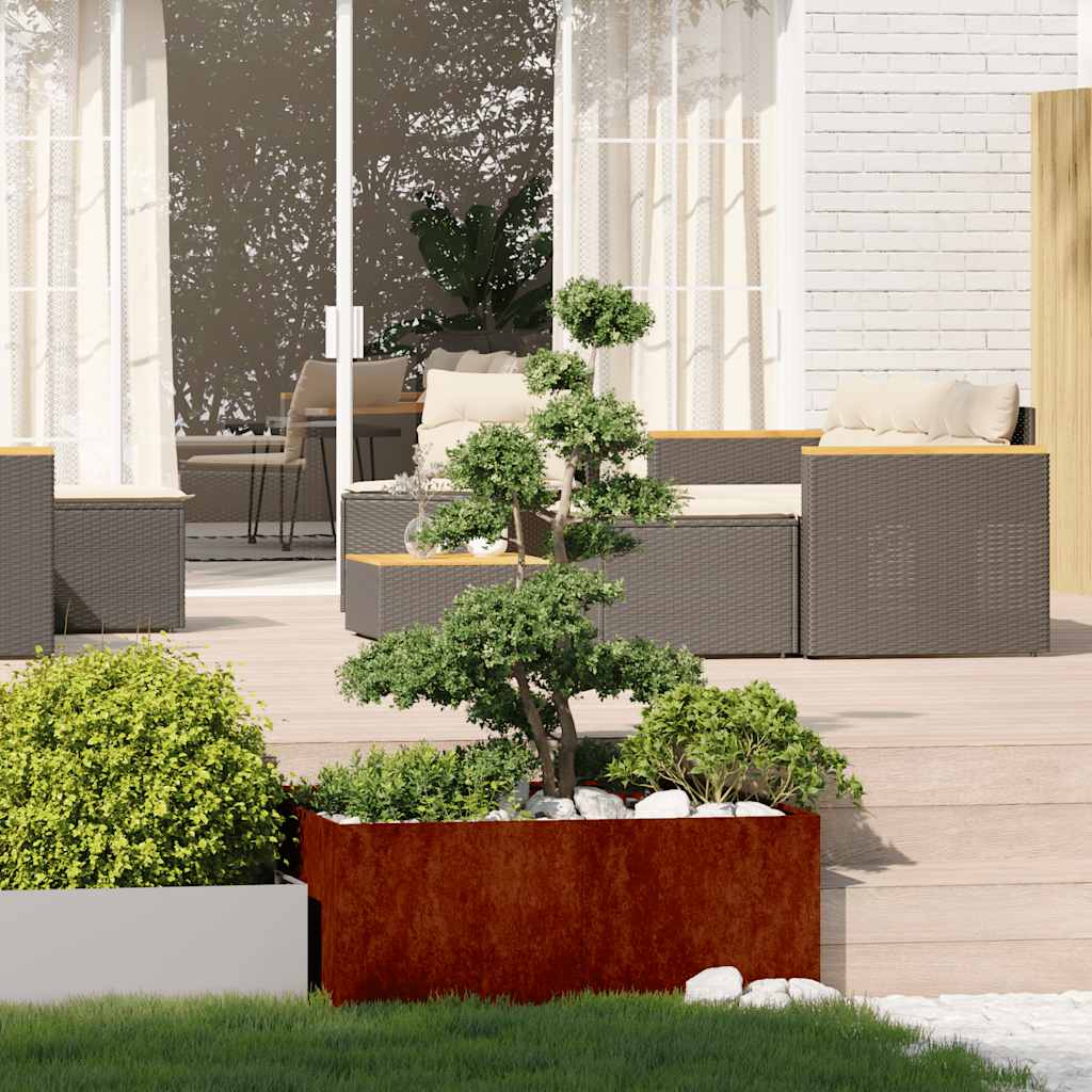 vidaXL Planter Rusty 100x100x40 cm Weathering Steel - Brown