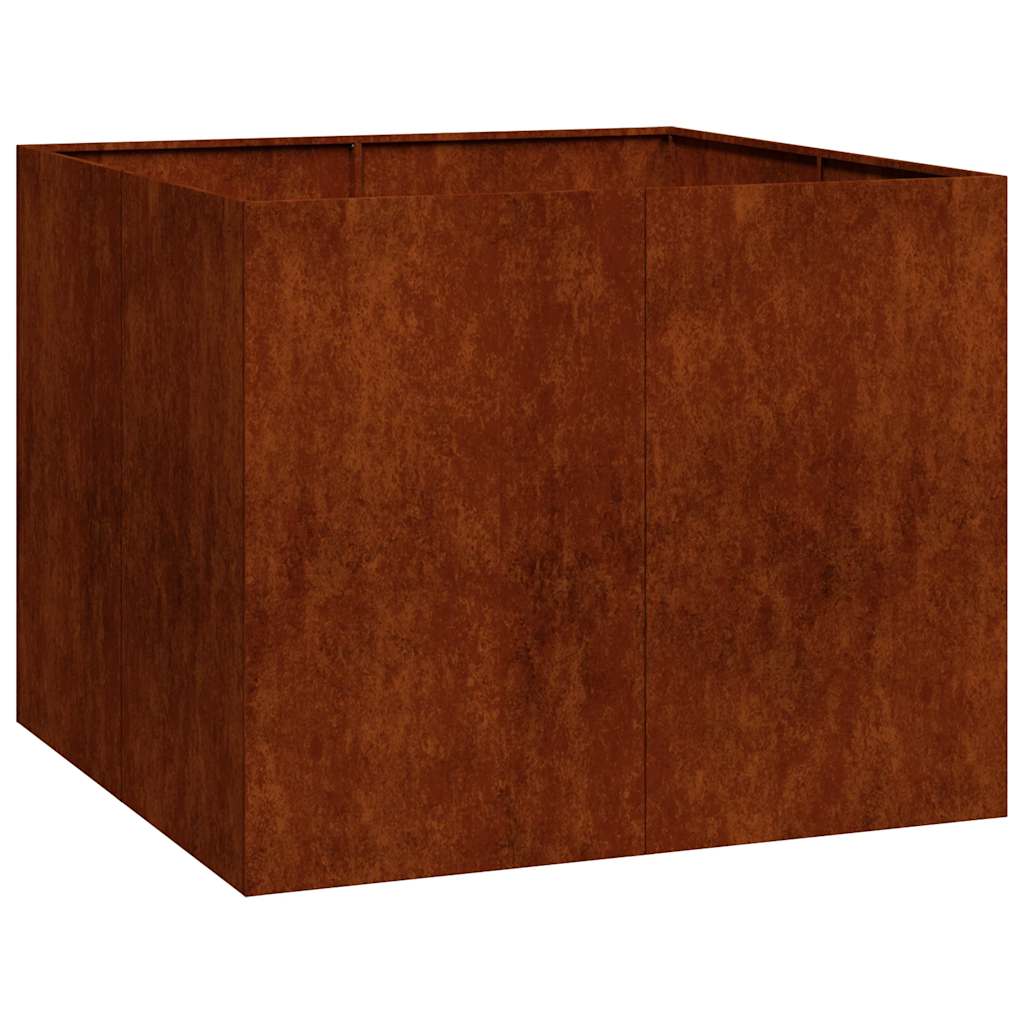 vidaXL Planter Rusty 100x100x80 cm Weathering Steel - Brown