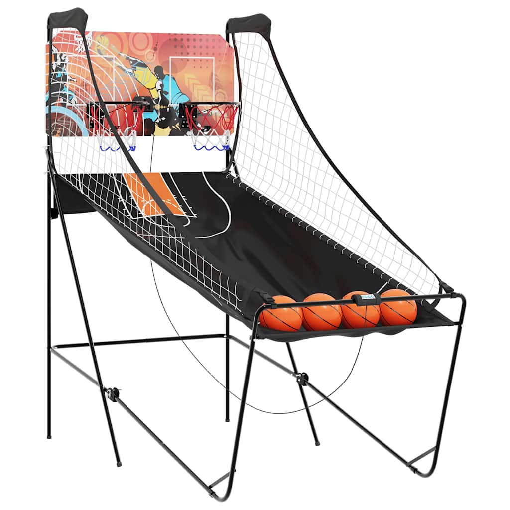 vidaXL Basketball Arcade Machine with 4 Balls for 2 Players - Black