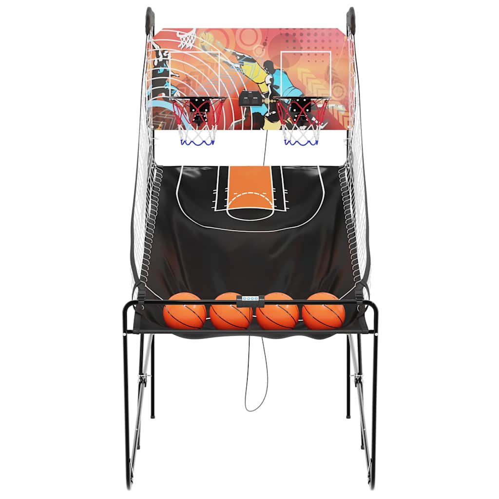 vidaXL Basketball Arcade Machine with 4 Balls for 2 Players - Black