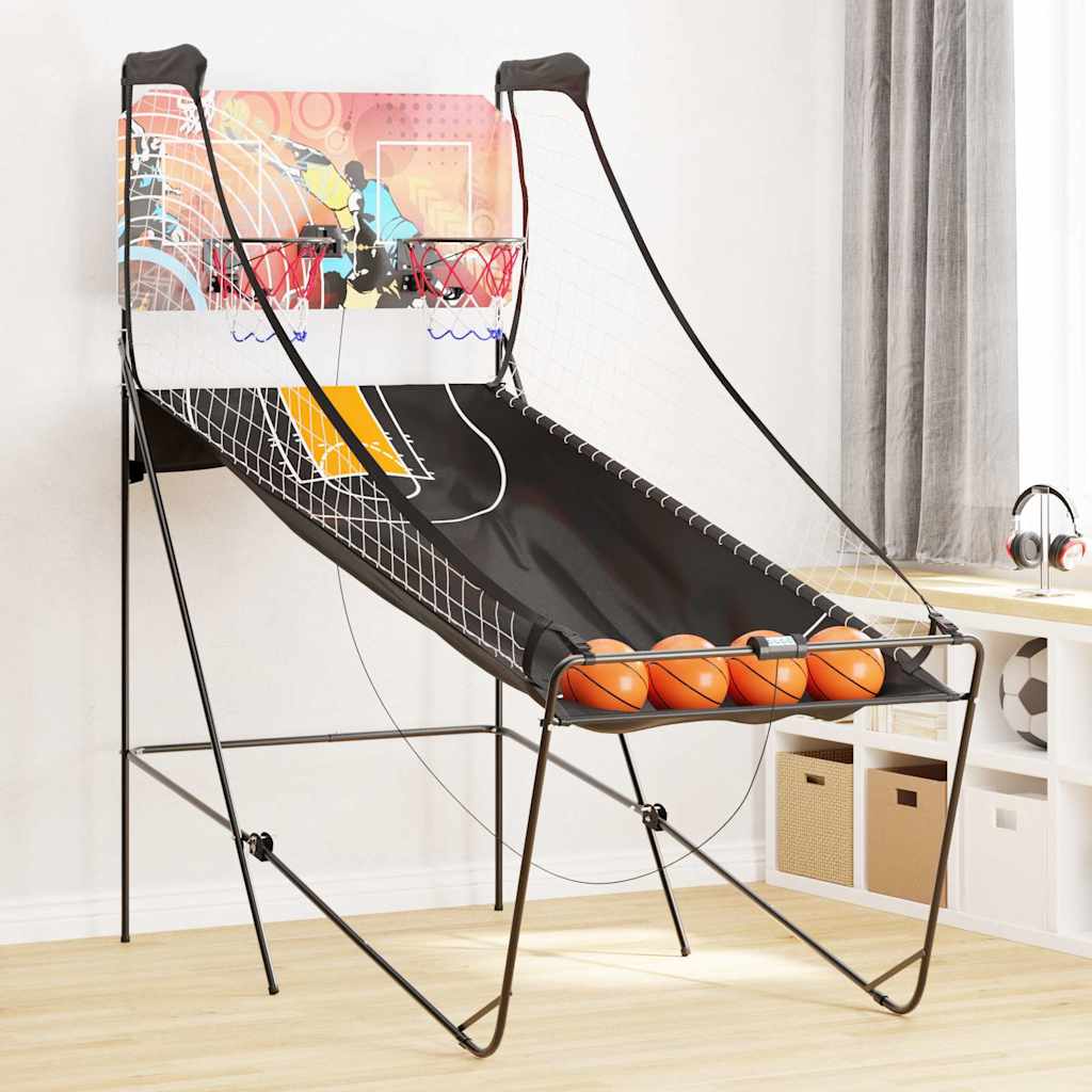 vidaXL Basketball Arcade Machine with 4 Balls for 2 Players - Black