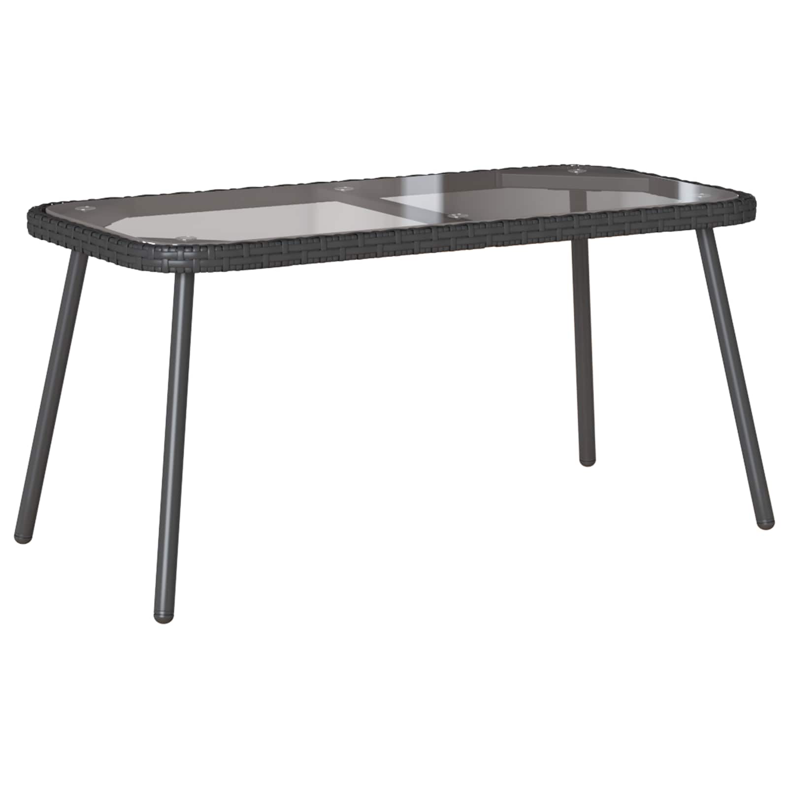 vidaXL Coffee Table Black 90 x 45 x 43 cm Poly Rattan