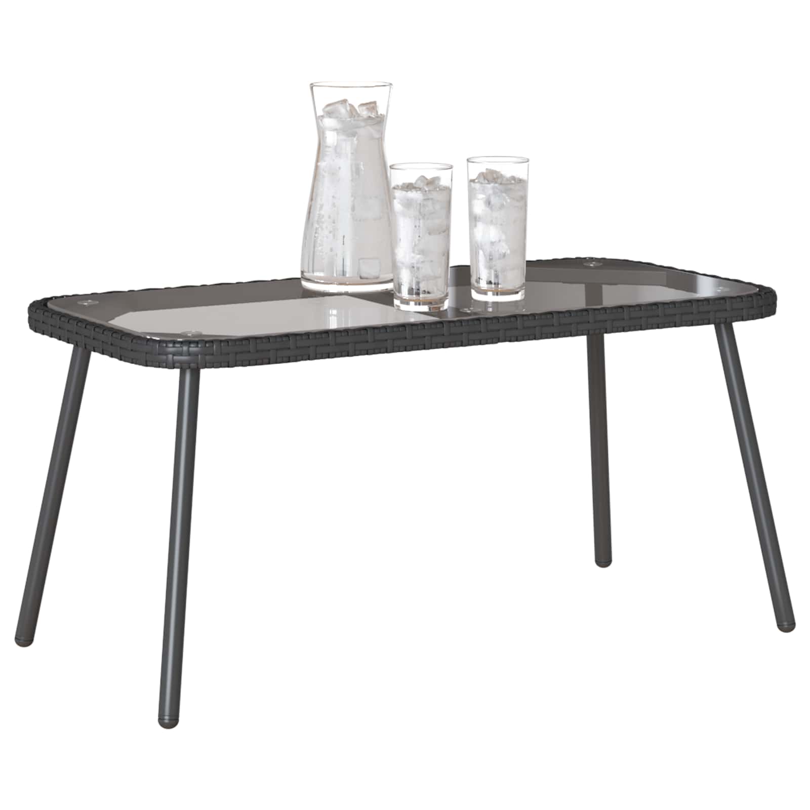 vidaXL Coffee Table Black 90 x 45 x 43 cm Poly Rattan