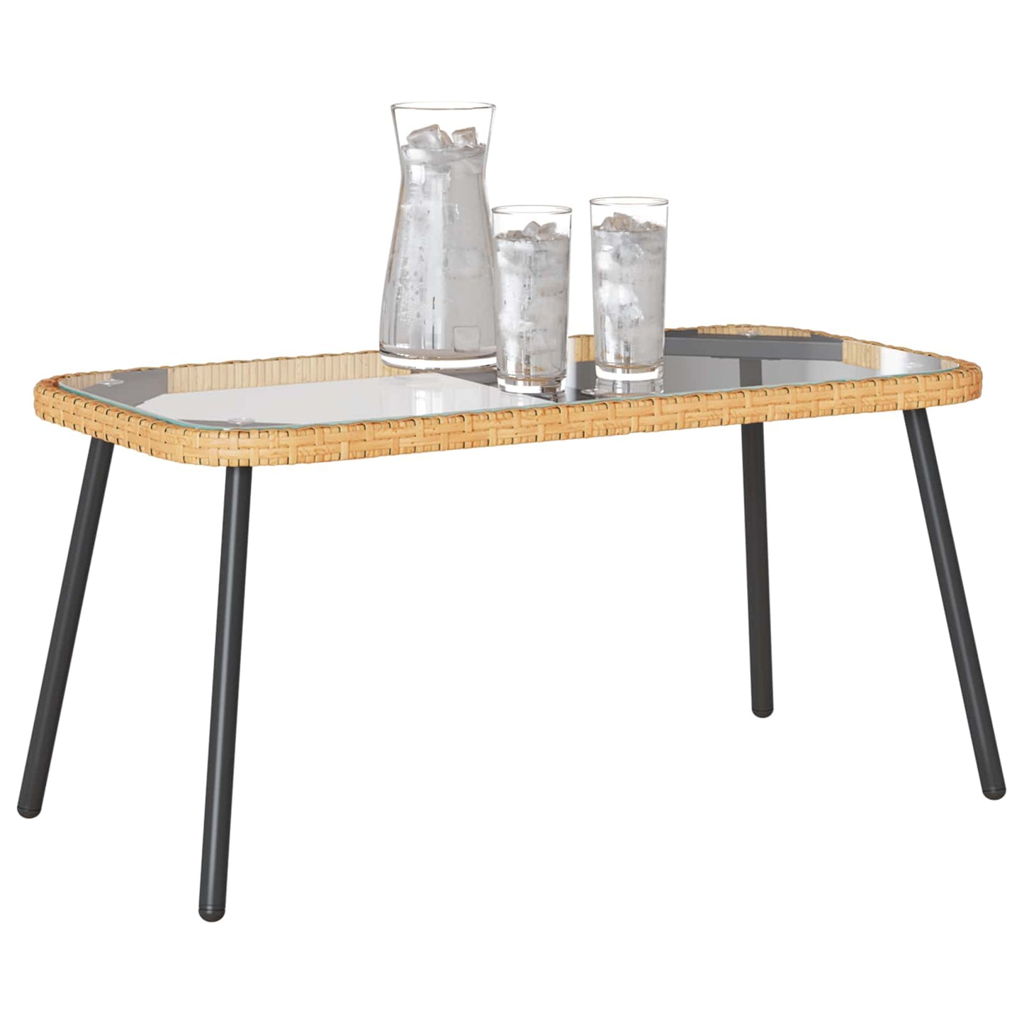 vidaXL Coffee Table Brown and Black 90 x 45 x 43 cm Poly Rattan