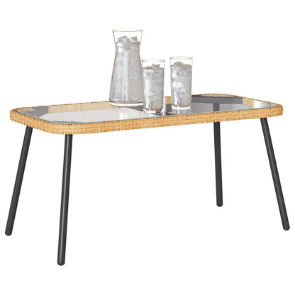 vidaXL Coffee Table Brown and Black 90 x 45 x 43 cm Poly Rattan