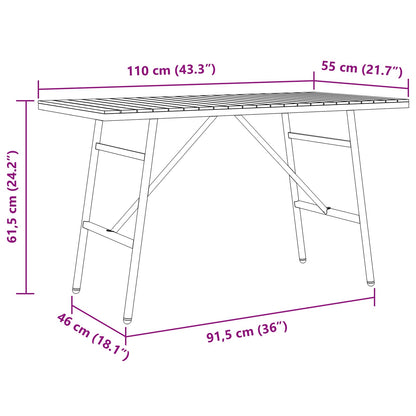 vidaXL Dining Table Brown 110 x 55 x 61.5 cm Solid Acacia Wood