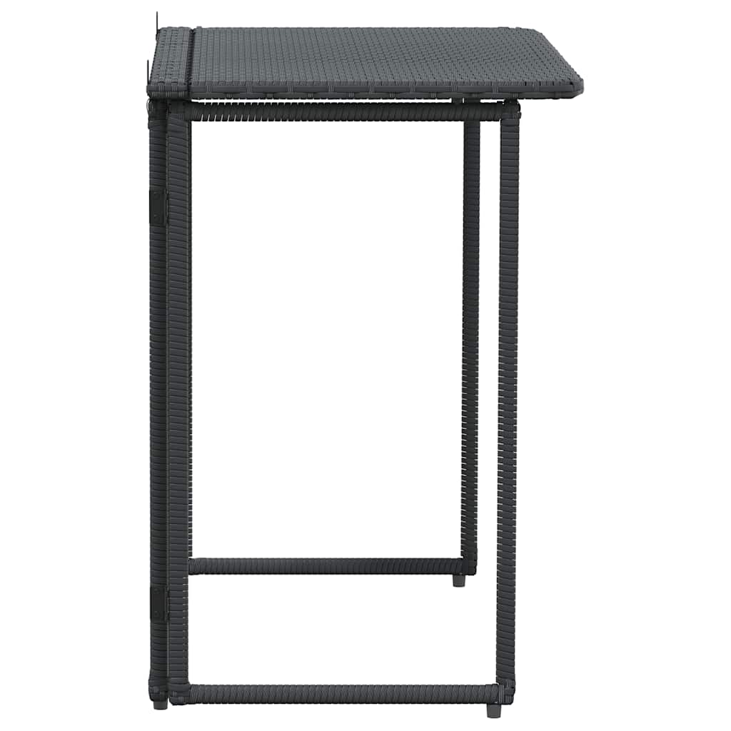 vidaXL Folding Garden Table Black 90x51x75 cm Poly Rattan