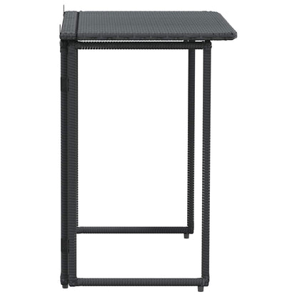 vidaXL Folding Garden Table Black 90x51x75 cm Poly Rattan