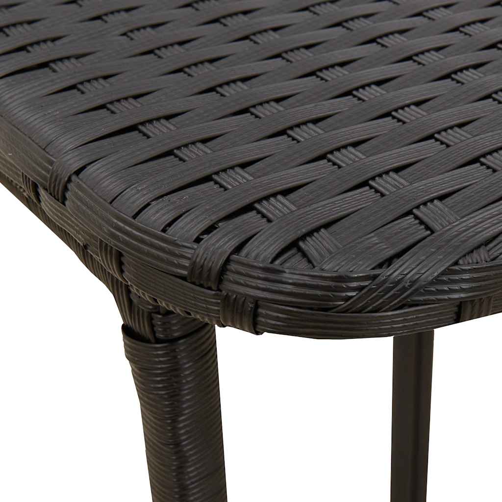 vidaXL Folding Garden Table Black 90x51x75 cm Poly Rattan