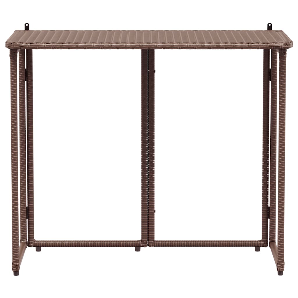 vidaXL Folding Garden Table Brown 90x51x75 cm Poly Rattan