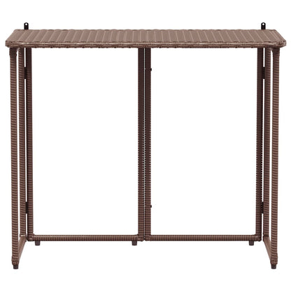 vidaXL Folding Garden Table Brown 90x51x75 cm Poly Rattan