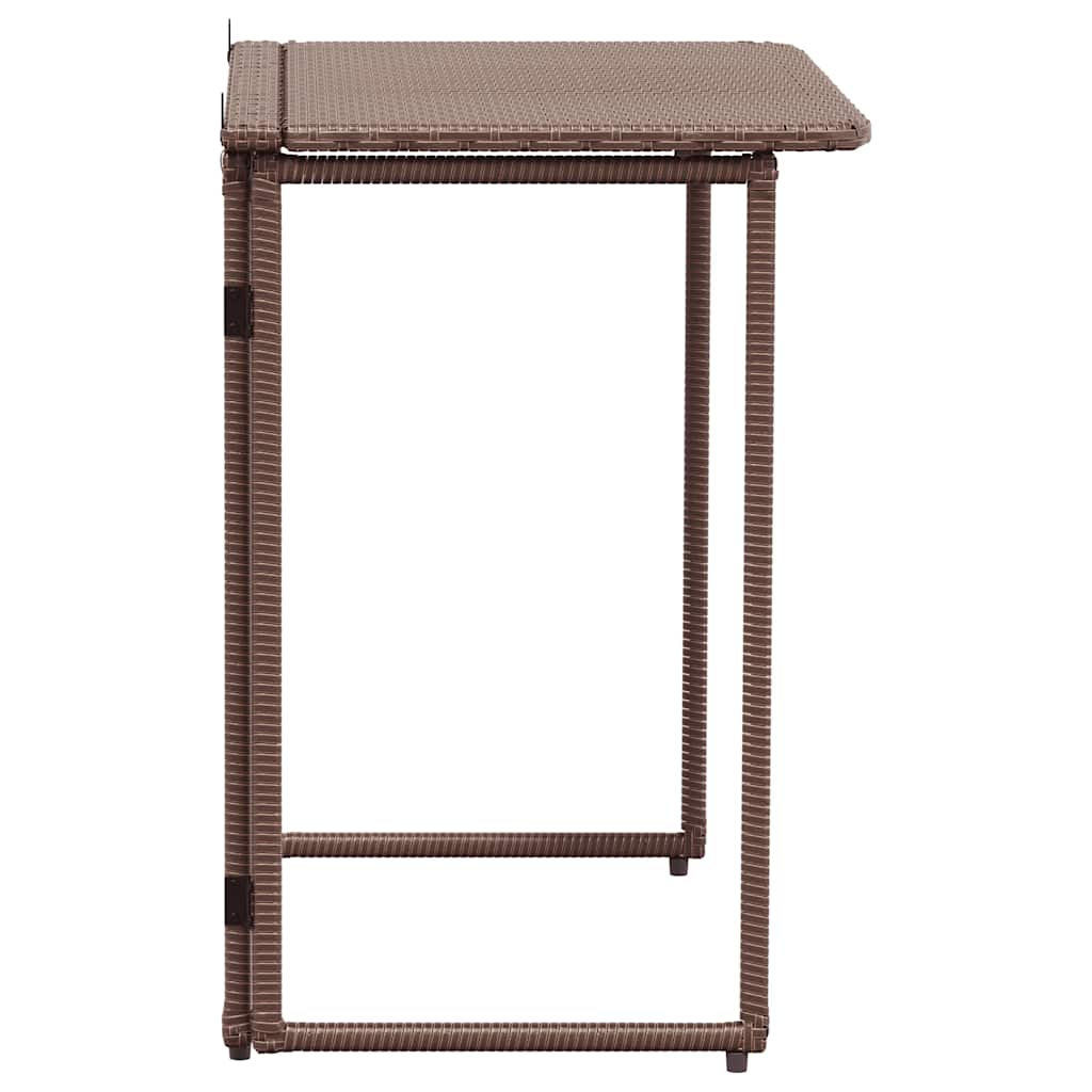 vidaXL Folding Garden Table Brown 90x51x75 cm Poly Rattan