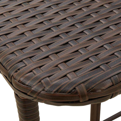 vidaXL Folding Garden Table Brown 90x51x75 cm Poly Rattan