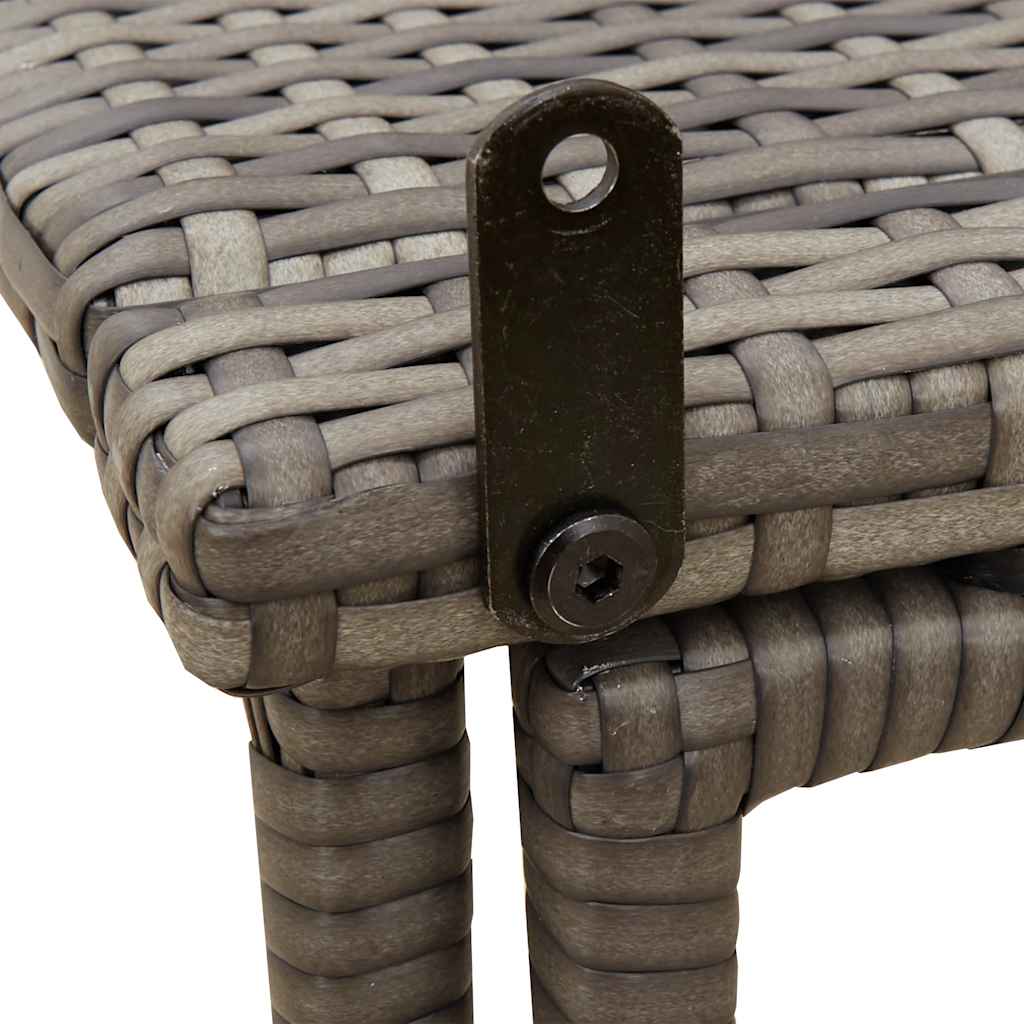 vidaXL Folding Garden Table Grey 90x51x75 cm Poly Rattan