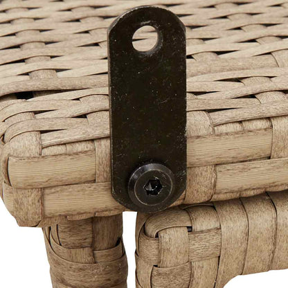 vidaXL Folding Garden Table Beige 90x51x75 cm Poly Rattan