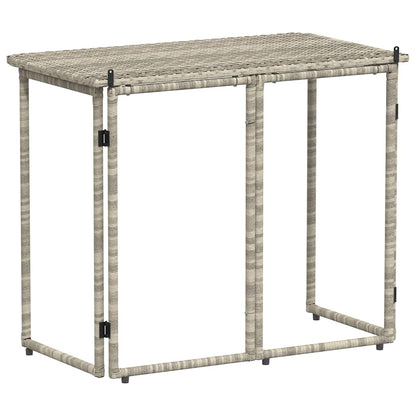 vidaXL Folding Garden Table Light Grey 90x51x75 cm Poly Rattan