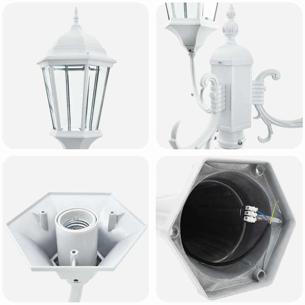 vidaXL Garden Light 61 x 53 x 235 cm Aluminium and Glass - White