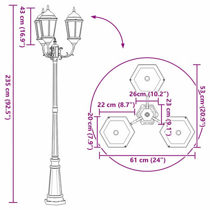 vidaXL Garden Light 61 x 53 x 235 cm Aluminium and Glass - White