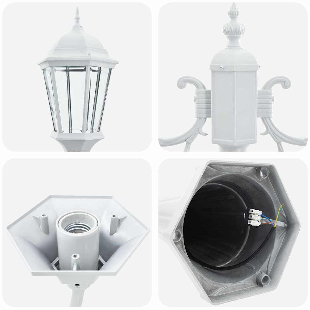 vidaXL Garden Light 68 x 20 x 235 cm Aluminium and Glass - White