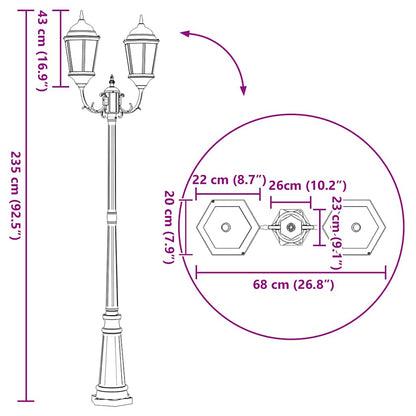 vidaXL Garden Light 68 x 20 x 235 cm Aluminium and Glass - White
