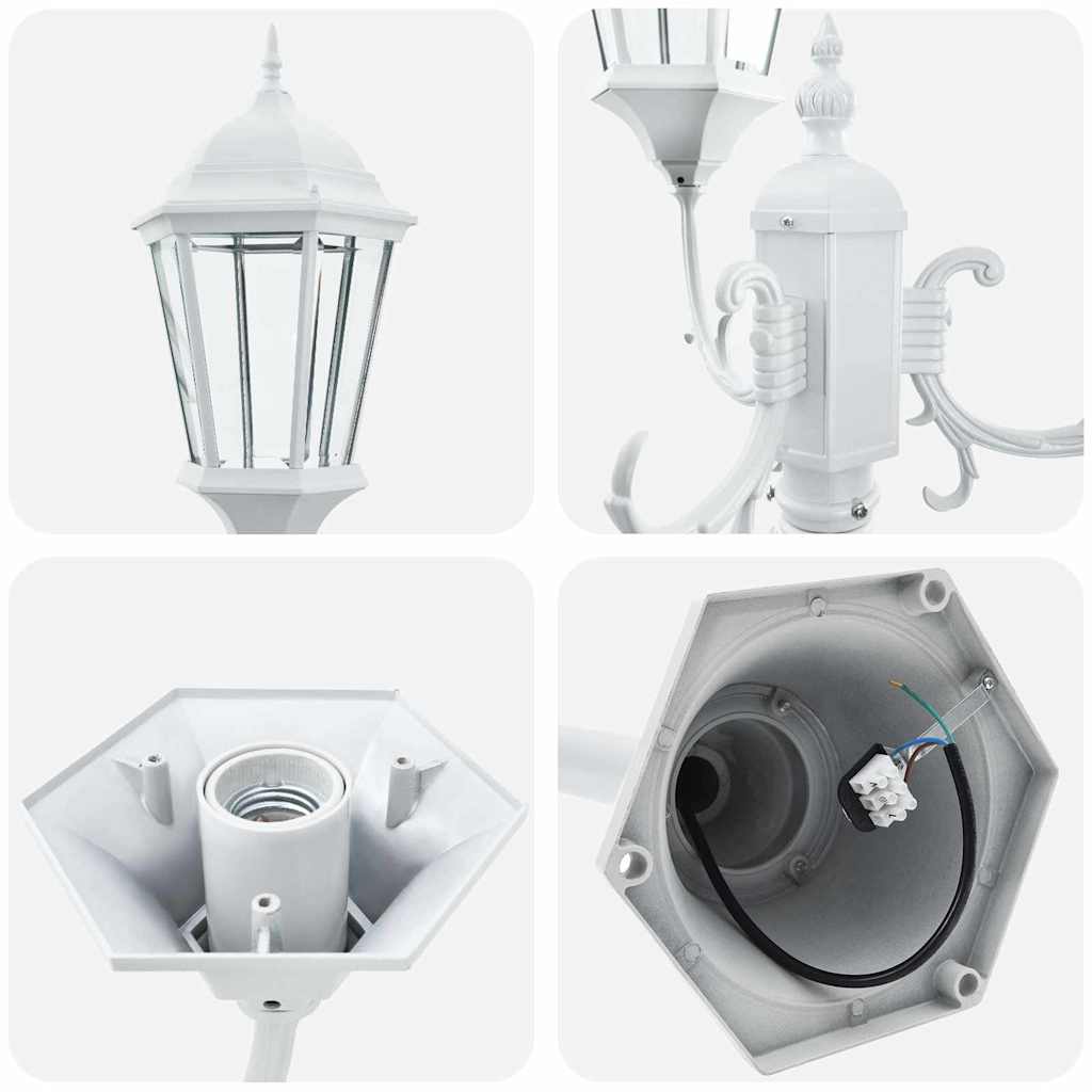 vidaXL Garden Light 57 x 49 x 241 cm Aluminium and Glass - White