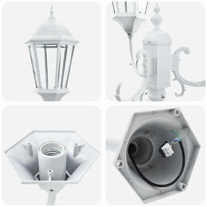 vidaXL Garden Light 57 x 49 x 241 cm Aluminium and Glass - White
