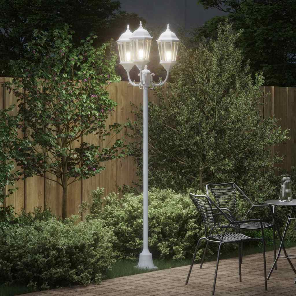 vidaXL Garden Light 57 x 49 x 241 cm Aluminium and Glass - White