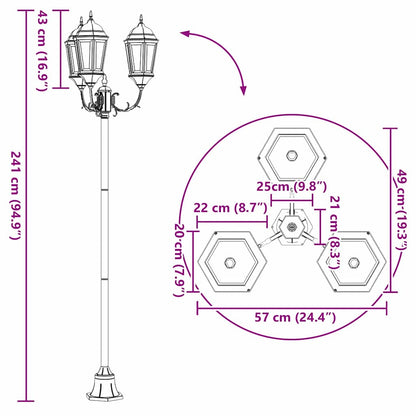 vidaXL Garden Light 57 x 49 x 241 cm Aluminium and Glass - Bronze