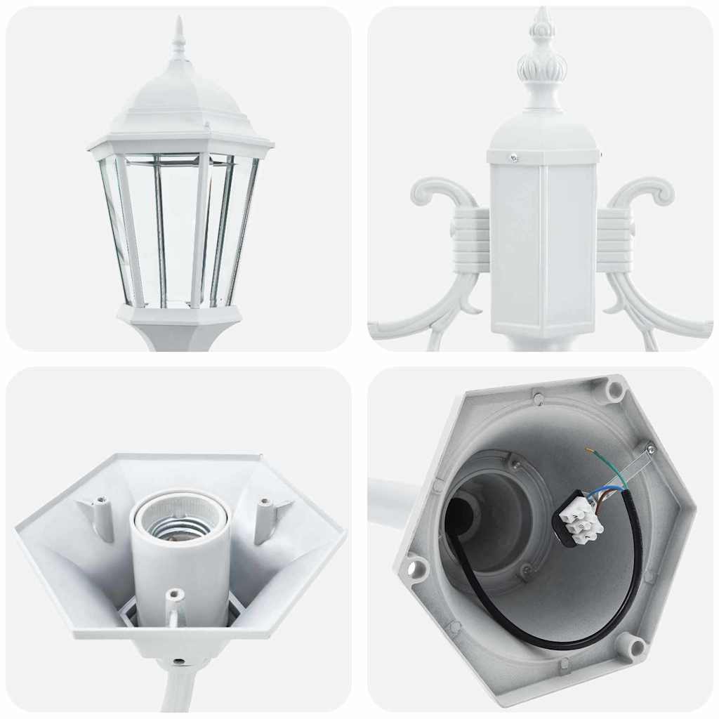 vidaXL Garden Light 68 x 20 x 235 cm Aluminium and Glass - White - 54741