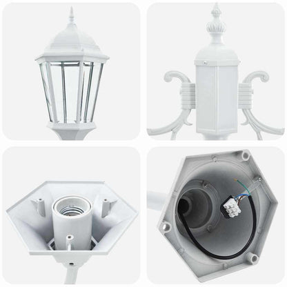 vidaXL Garden Light 68 x 20 x 235 cm Aluminium and Glass - White - 54741