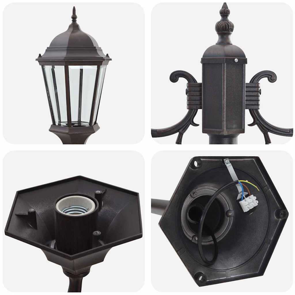 vidaXL Garden Light 68 x 20 x 235 cm Aluminium and Glass - Bronze - 54743