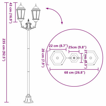 vidaXL Garden Light 68 x 20 x 235 cm Aluminium and Glass - Bronze - 54743