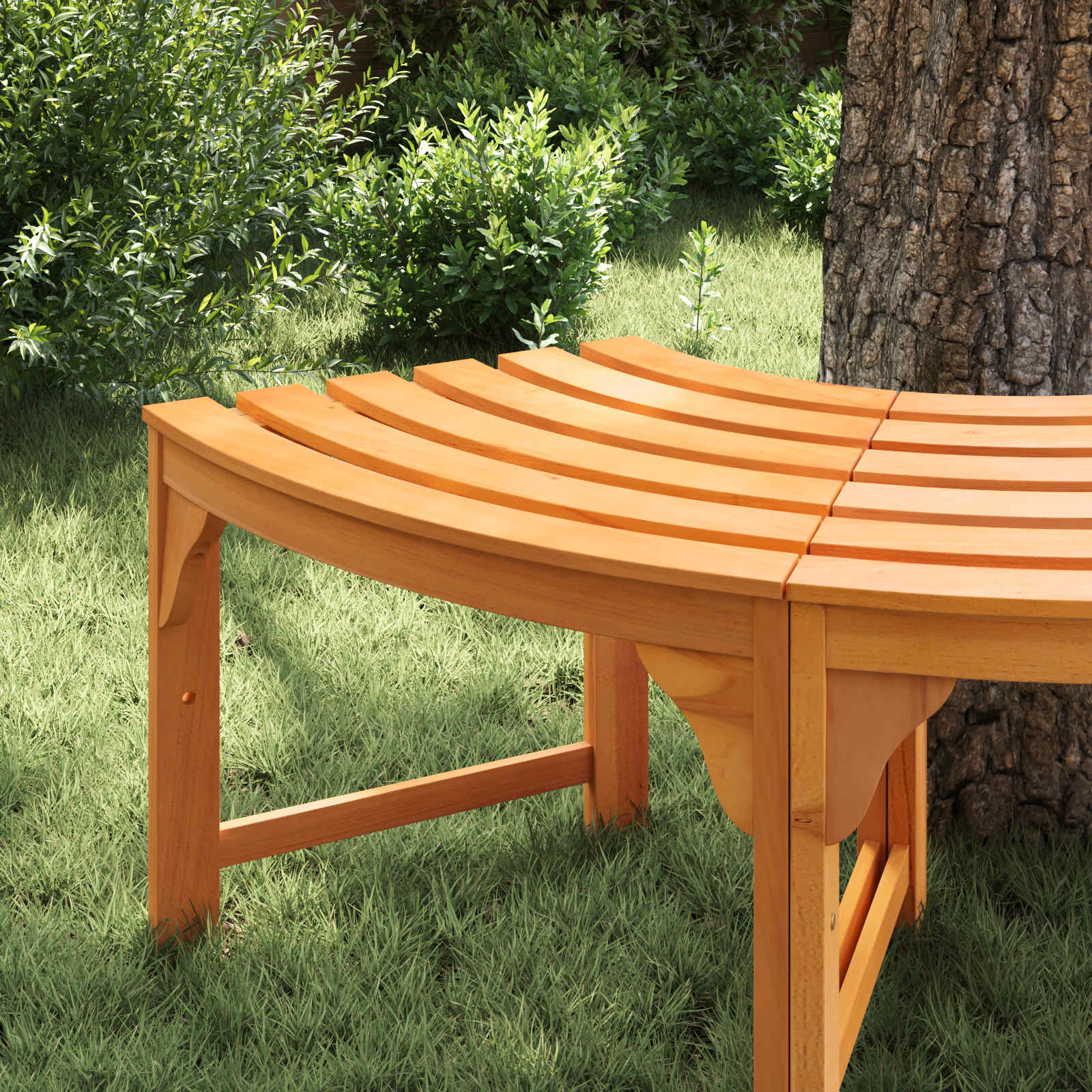 vidaXL Tree Bench Natural 160 x 80 x 45cm Solid Eucalyptus Wood - Brown
