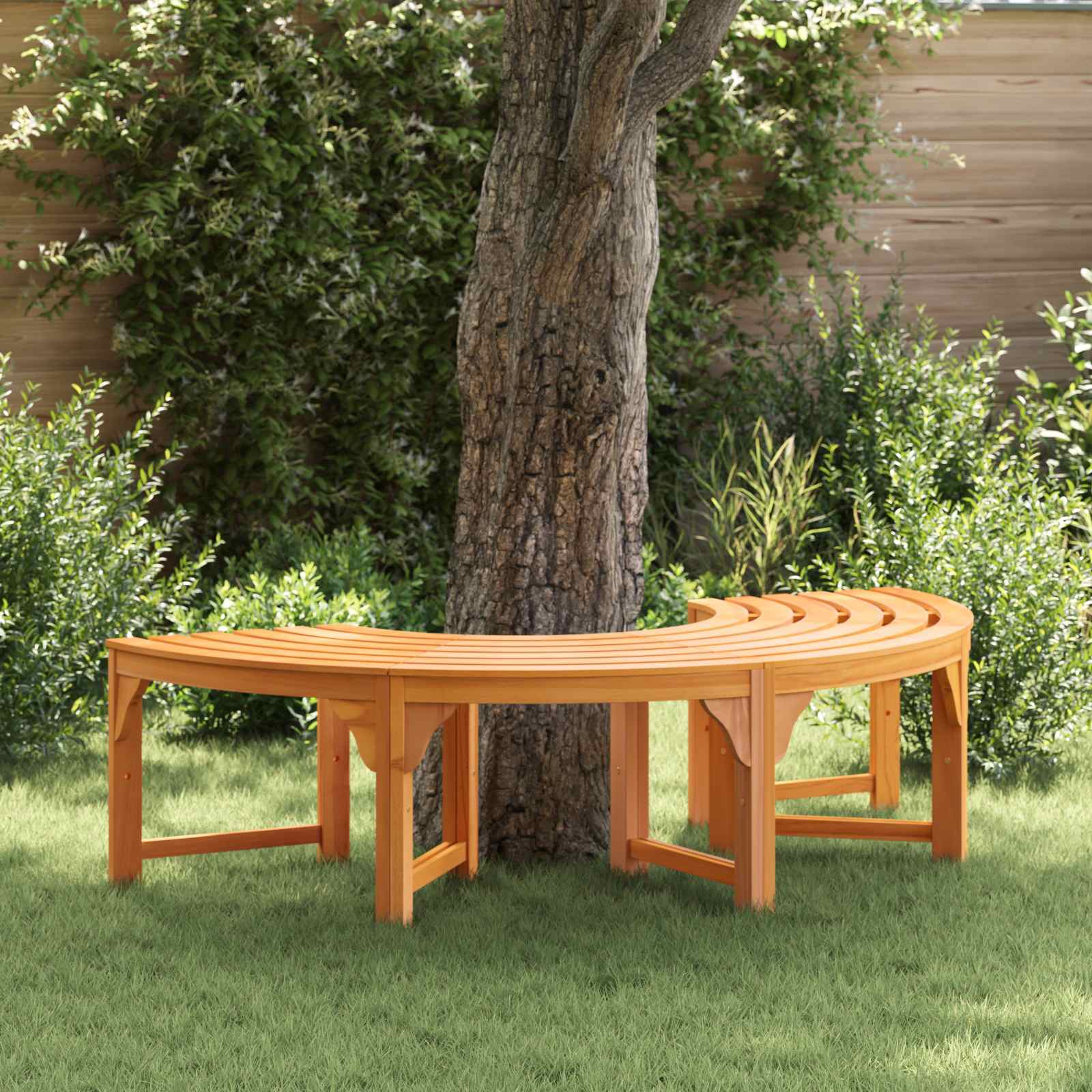 vidaXL Tree Bench Natural 160 x 80 x 45cm Solid Eucalyptus Wood - Brown