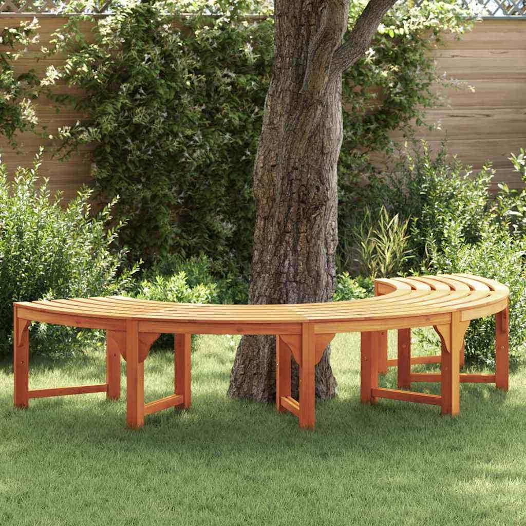 vidaXL Tree Bench 4-Seater 210 x 80 x 45 cm Solid Eucalyptus Wood - Brown