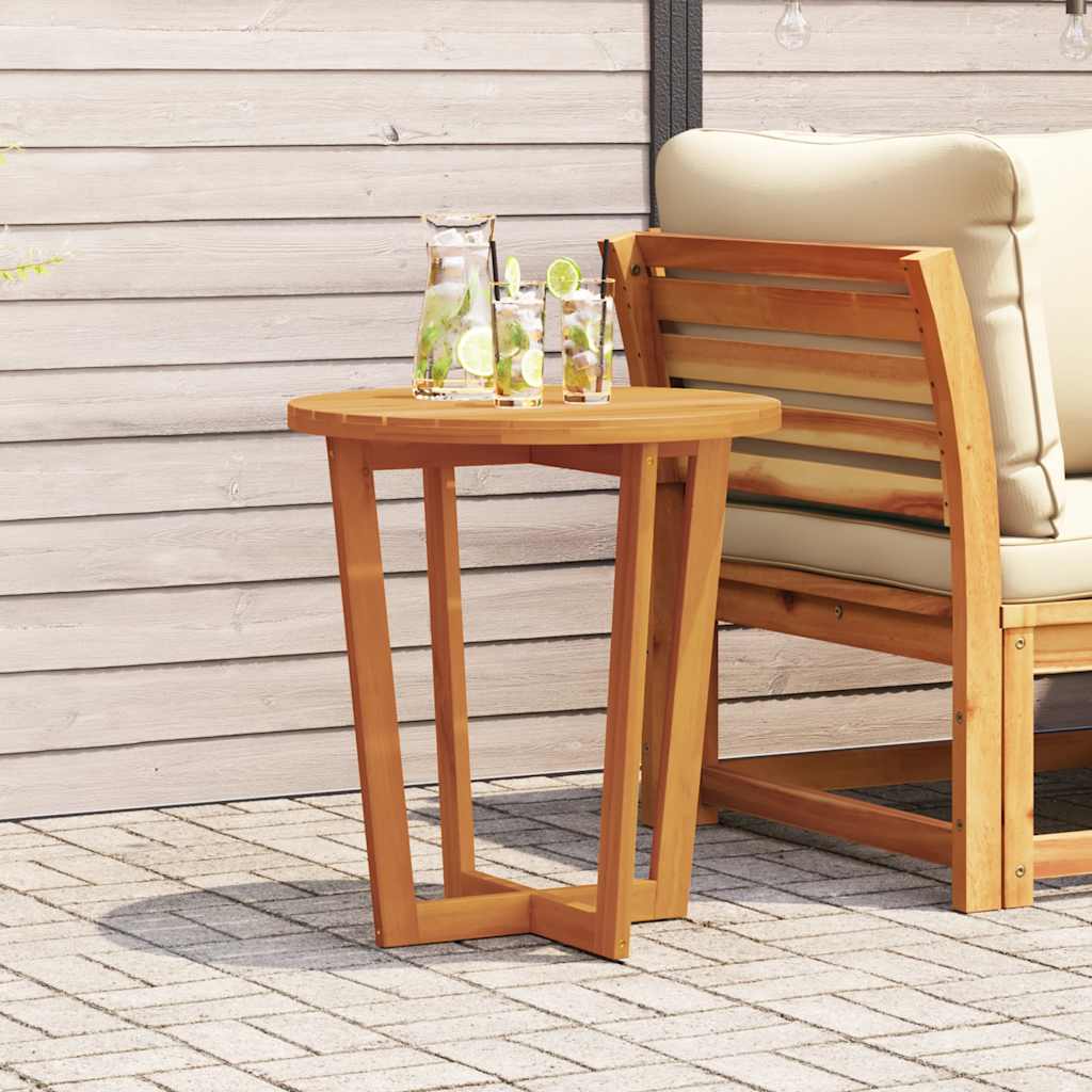 vidaXL Garden Side Table Round Ø70x75 cm Solid Wood Acacia - Brown