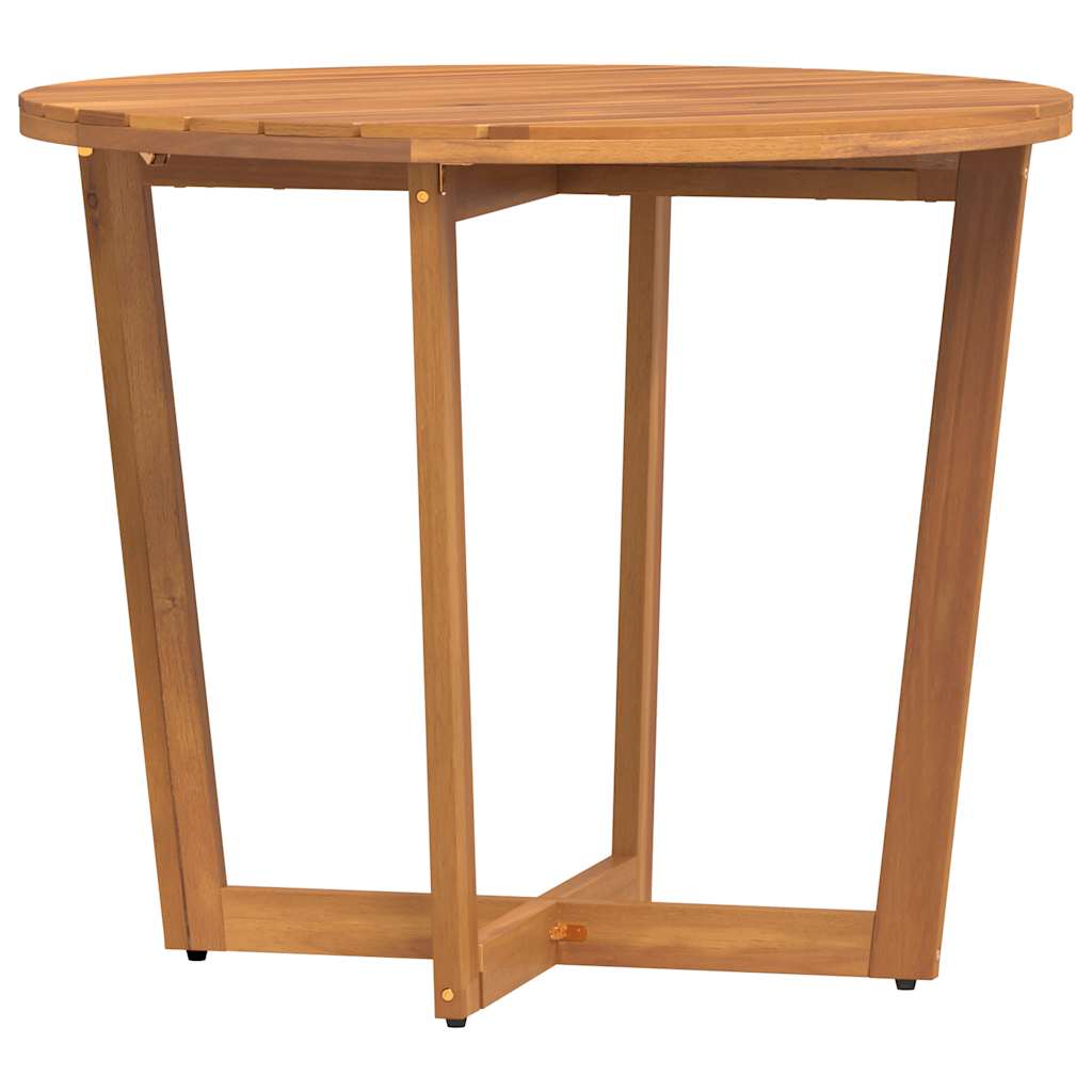 vidaXL Garden Dining Table Round Ø90x75 cm Solid Wood Acacia - Brown
