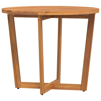 vidaXL Garden Dining Table Round Ø90x75 cm Solid Wood Acacia - Brown